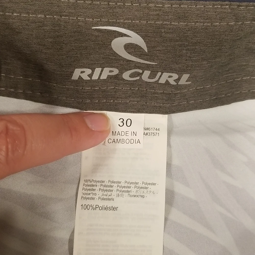 RIP CURL Sunrise NL Boardshorts ~ Navy Teal Palm Leaf Print 30 NWT